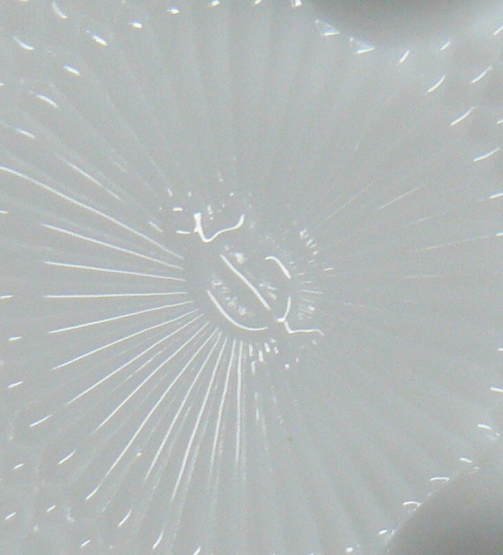 Imperial Glass 3" Cream Pitcher 5 oz White Rope Pattern Impressed Stamp 3 Footed