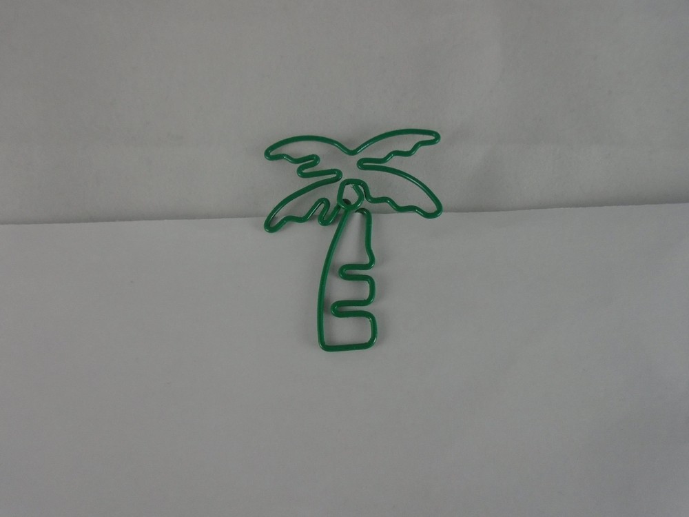 100 Count Green Palm Tree Paper Clips, Cute Shaped Paper Clips