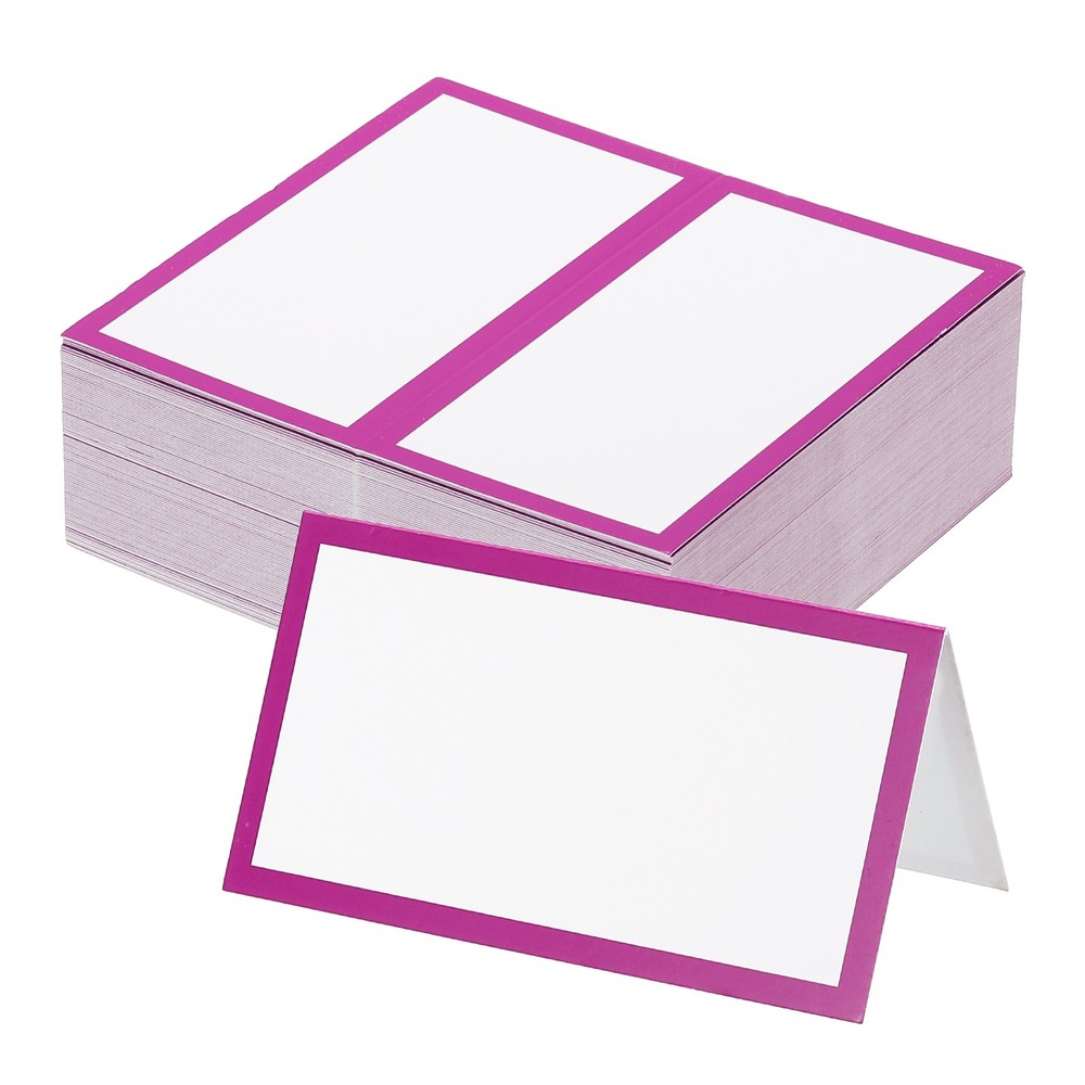 100Pcs Table Place Cards, Blank Name Place Cards, Purple