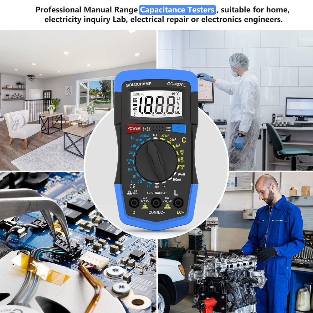 Capacitor Tester 2000Pf~200Uf, Capacitance Meter, LCR Meter, 200~2000M0 0Hm Mete