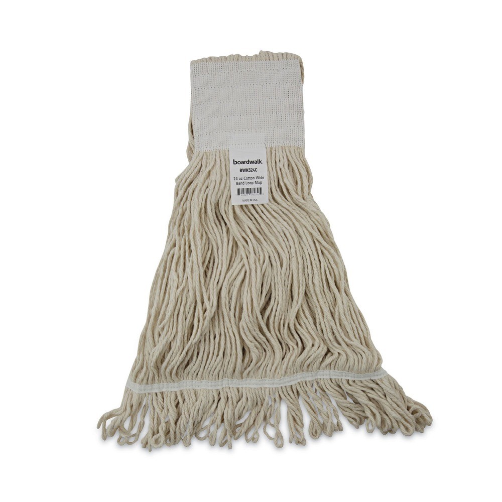 Boardwalk 524C 24 oz. Pro Loop Web/Tailband Cotton Mop Head - WT (12/CT) New