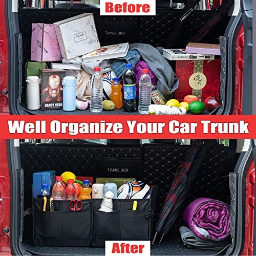 Car Trunk Organizer with Multi Compartments - Automotive Collapsible Cargo
