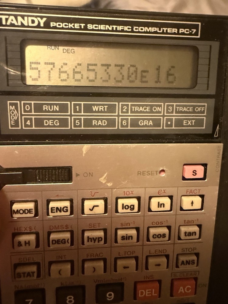 Tandy Pocket Scientific Computer PC-7 Working With New Batteries