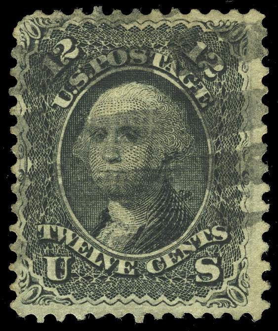 US #  90  12¢ Washington "E" grill, Fine used, light crease, rounded UL corner