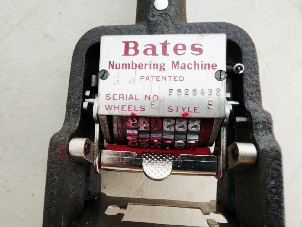 Bates 6-E Numbering Machine