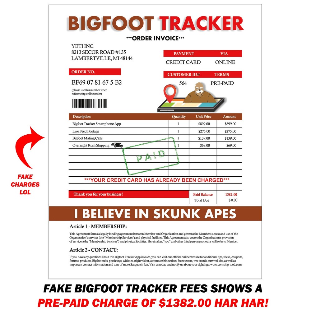 Bigfoot Tracker Fake Prank Mail Sent Anonymously!