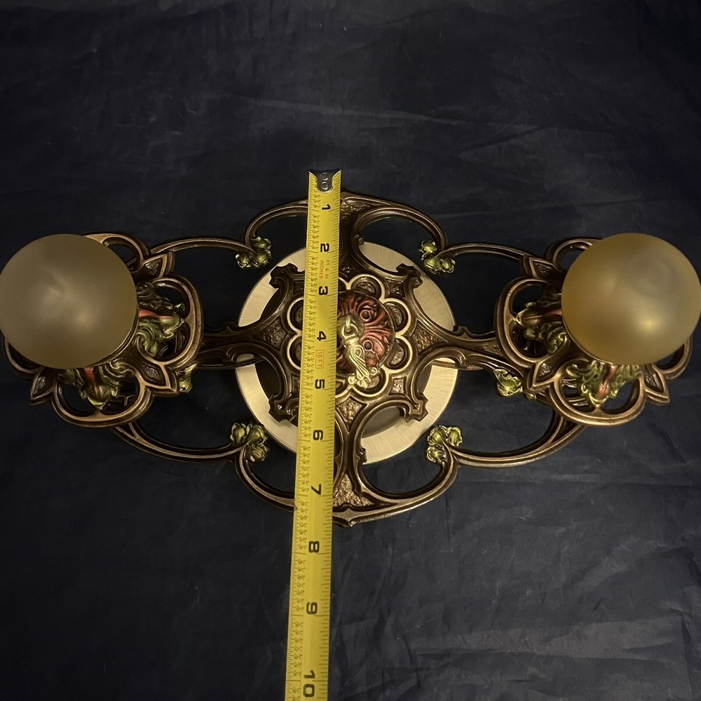 Rewired Single Semi Flush Two Socket light Fixture beautiful Finish 19H