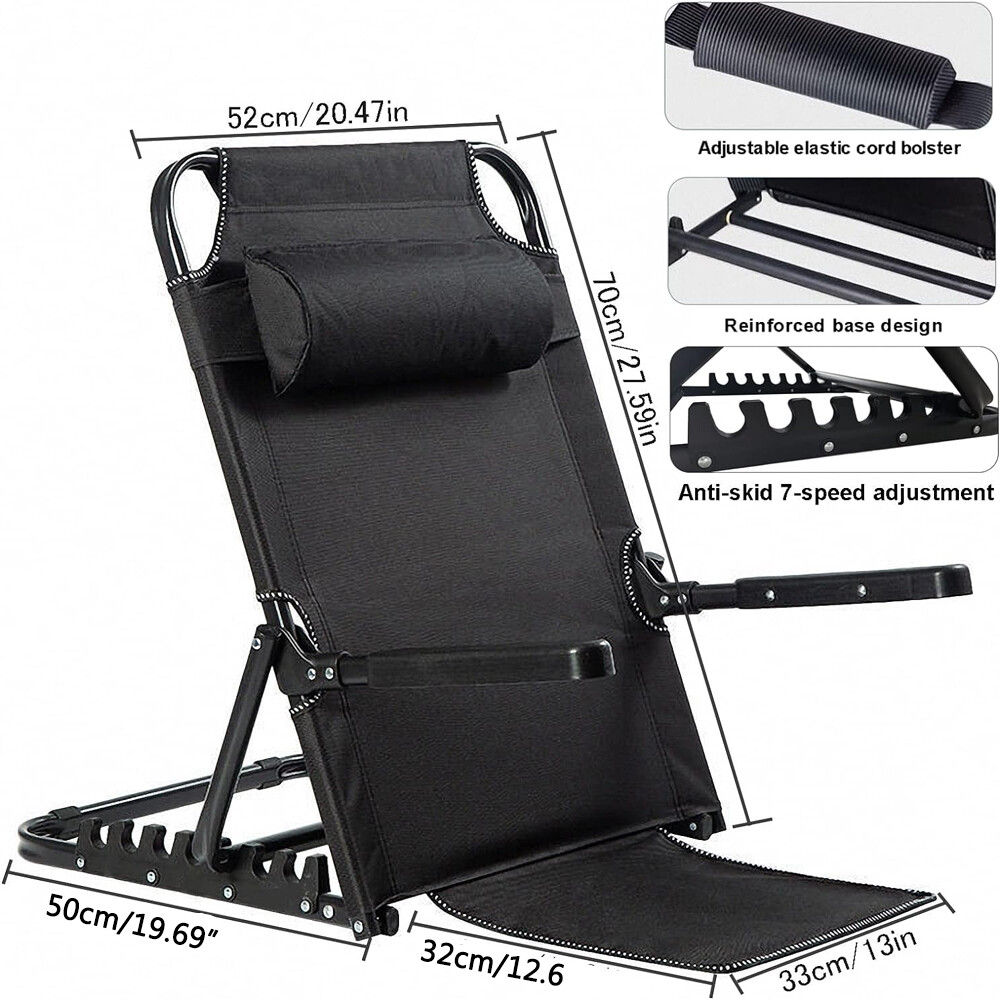 Lifting Bed Backrest with Armrest Portable Folding Adjustable Sit up Back Rest