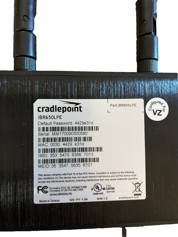 Cradlepoint IBR650LPE Router- Black