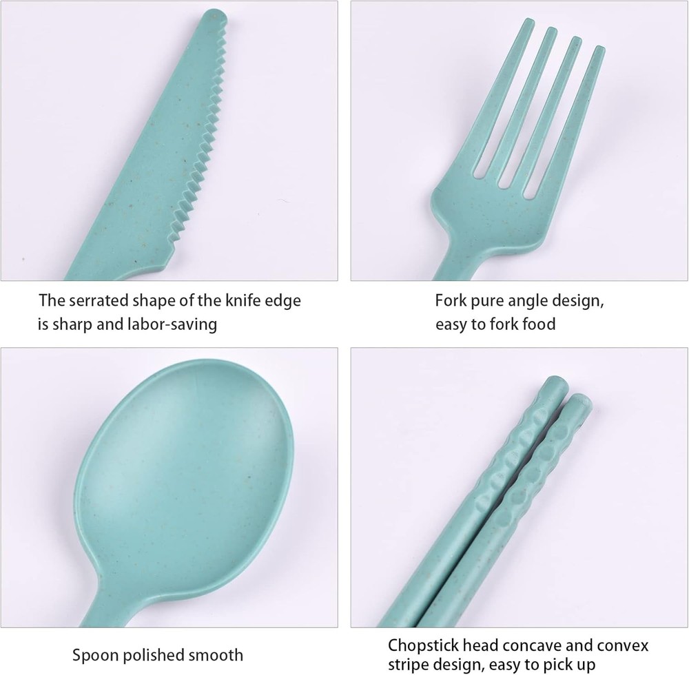 Camping Utensil Set, Reusable Utensils Set with Case