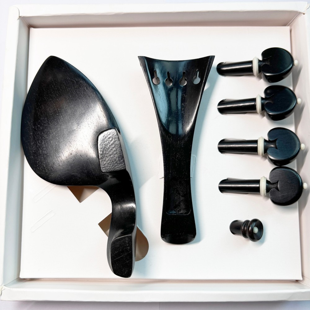 Advanced 4/4 Violin Ebony Fitting Tailpiece Chinrest Peg Endpin Bone Insert