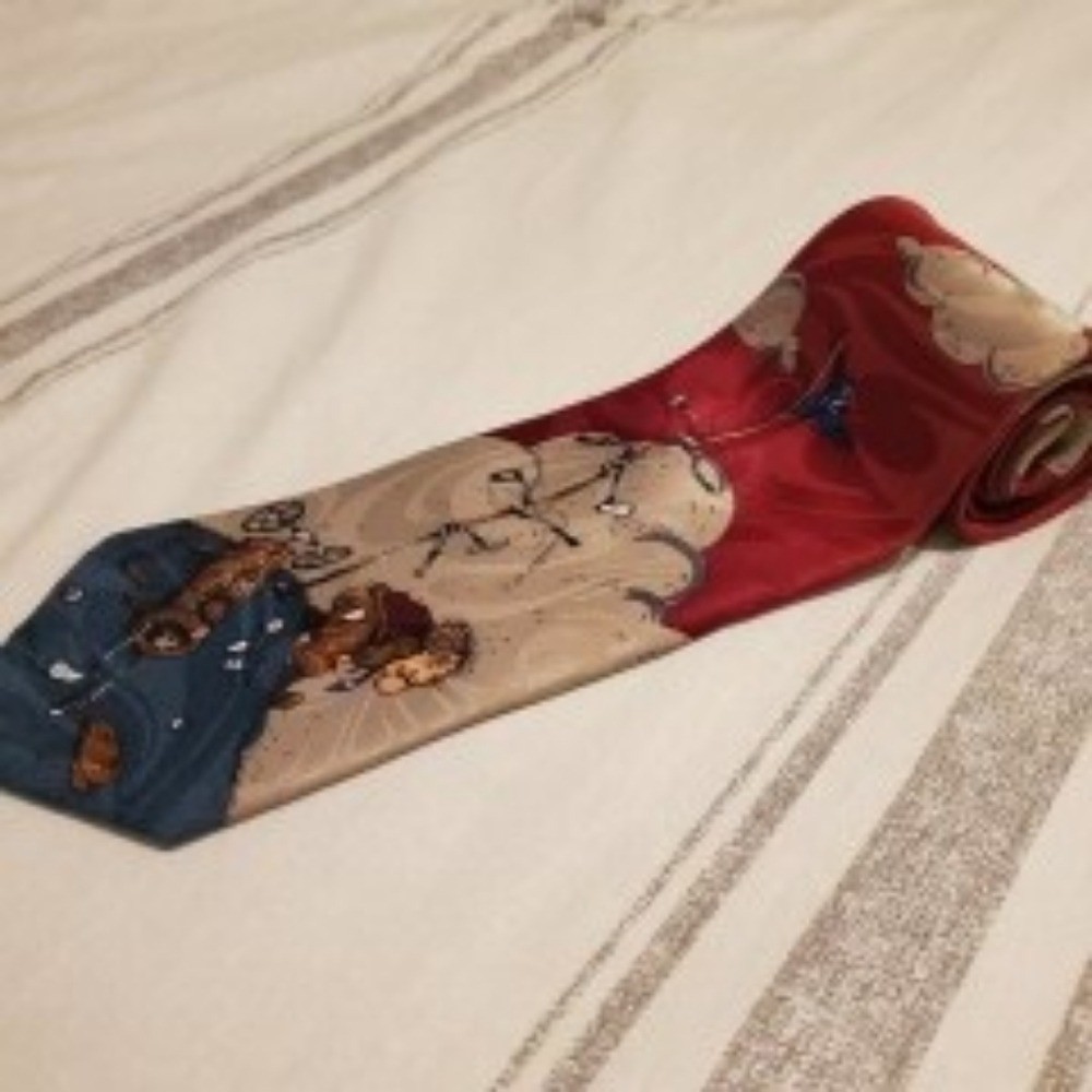 Blanchine Grumpy Old Golfer Cartoon Red Novelty Tie