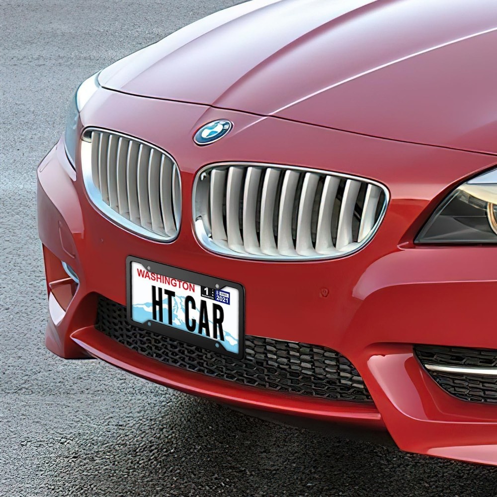 Black License Plate Frame,Universal Aluminum Tag Frame for Black,