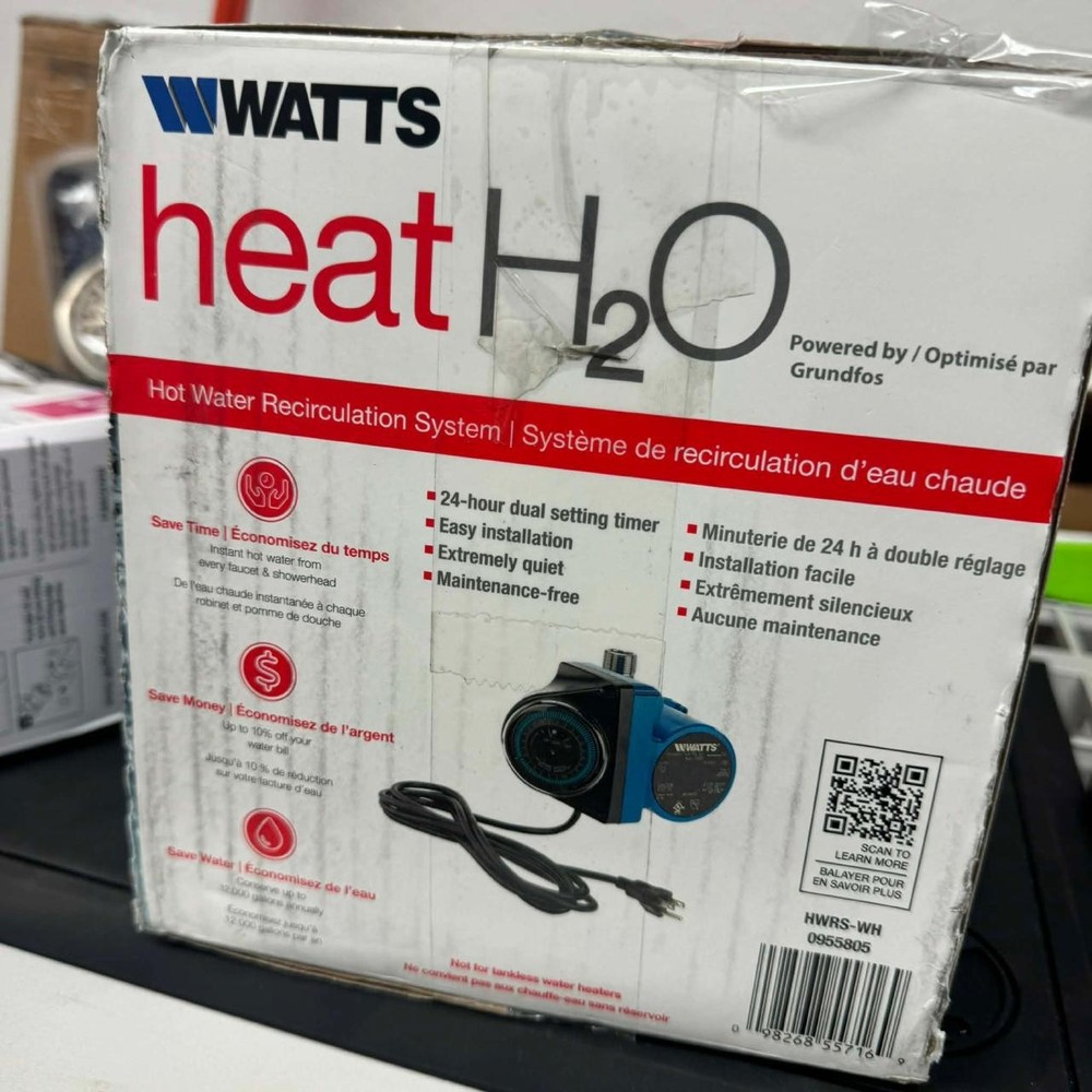 Watts Hot Water Recirculation System, heat H2O, 24 Hr Programmable Timer