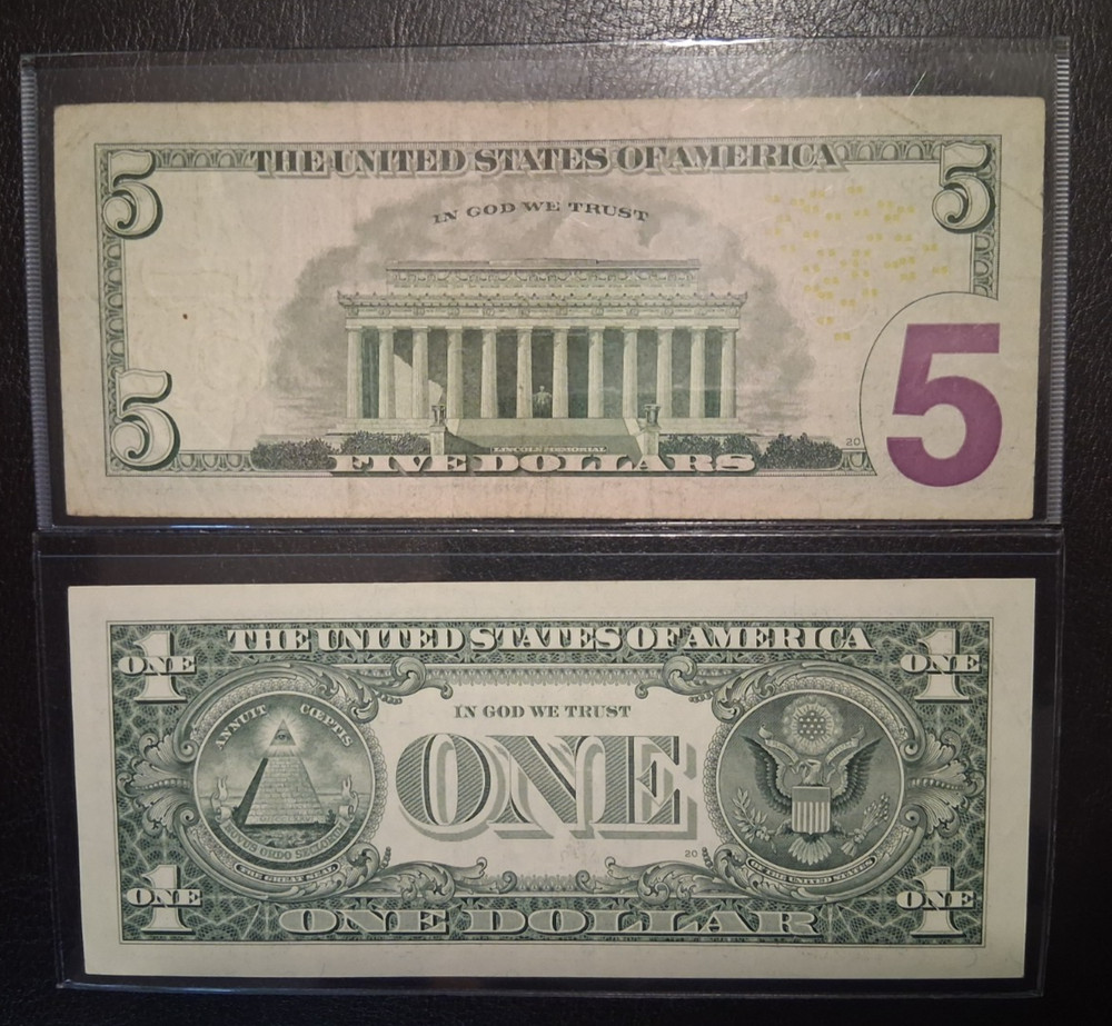 US ONE and FIVE DOLLARS 2006-2017 LOW SERIAL NUMBER VF
