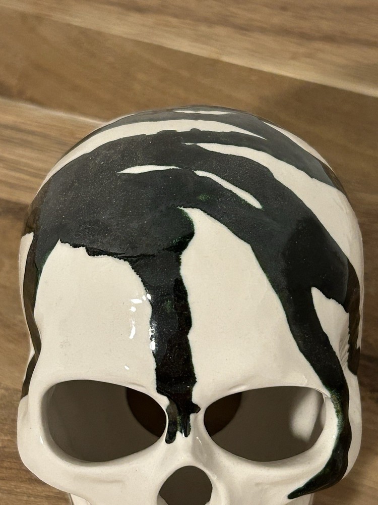 Drip Glazed Ceramic Skull (5.5” x 4.5” x 3.5”) 8 oz #3