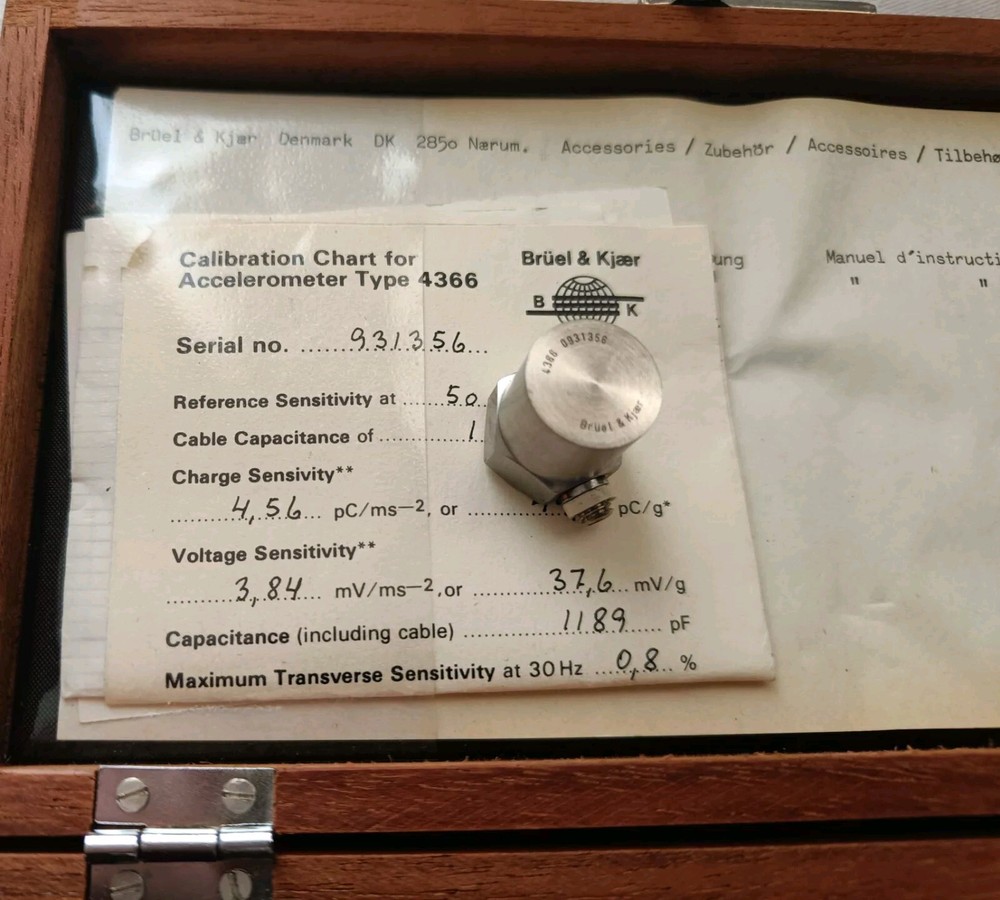 Bruel & Kjaer Type 4366 Accelerometer.