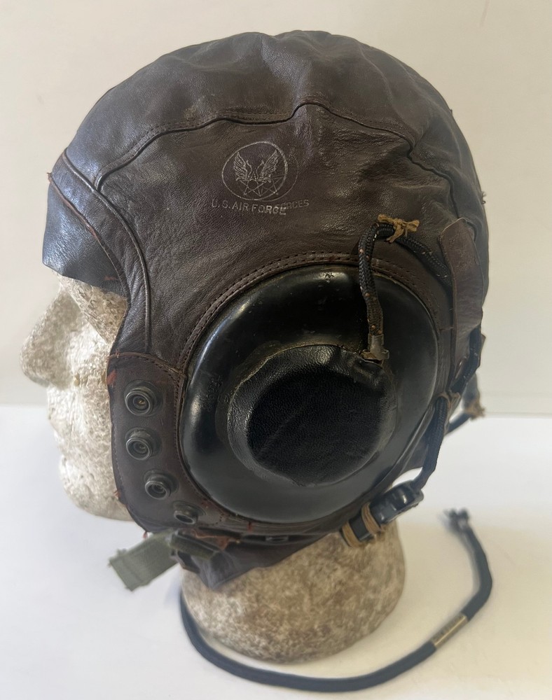 AIR FORCE TYPE A-11 LEATHER HELMET W/RECEIVERS