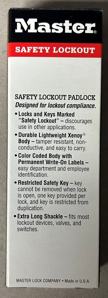 Master Lock No. 411 Safety Lockout Padlock