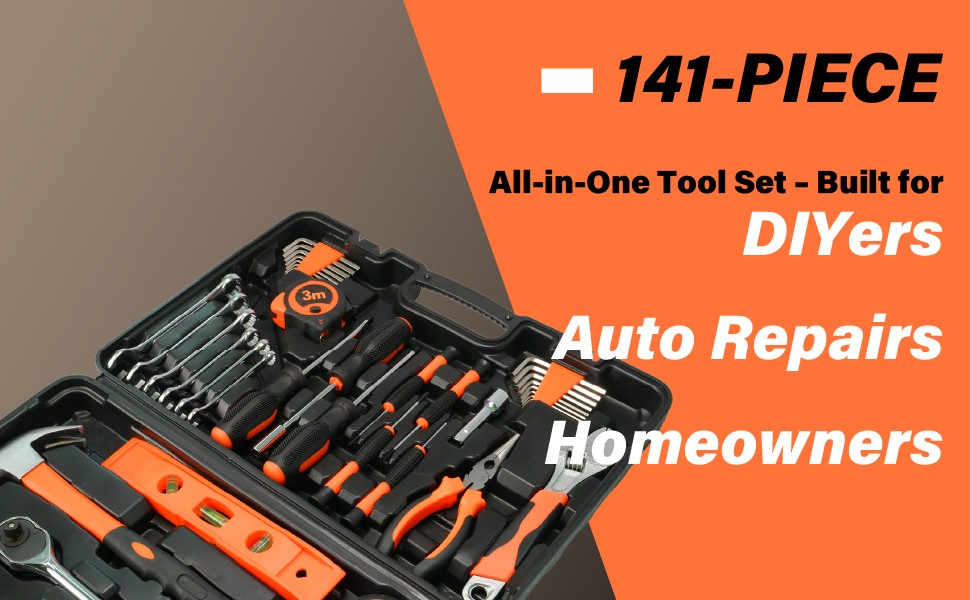 141 Piece Tool Set Auto Repair Tool Combination Package Socket Wrench Mixed Tool