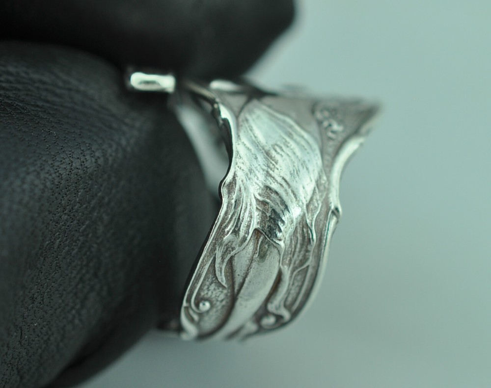 Solid 925 Sterling Silver Nude Venus Girl Lady Adjustable Spoon Ring