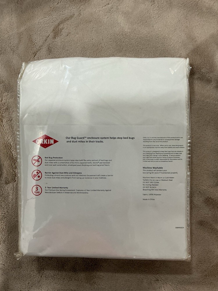 Orkin Bug Guard Zippered Enclosure System Bed Bug Proof Fabric Full Size New