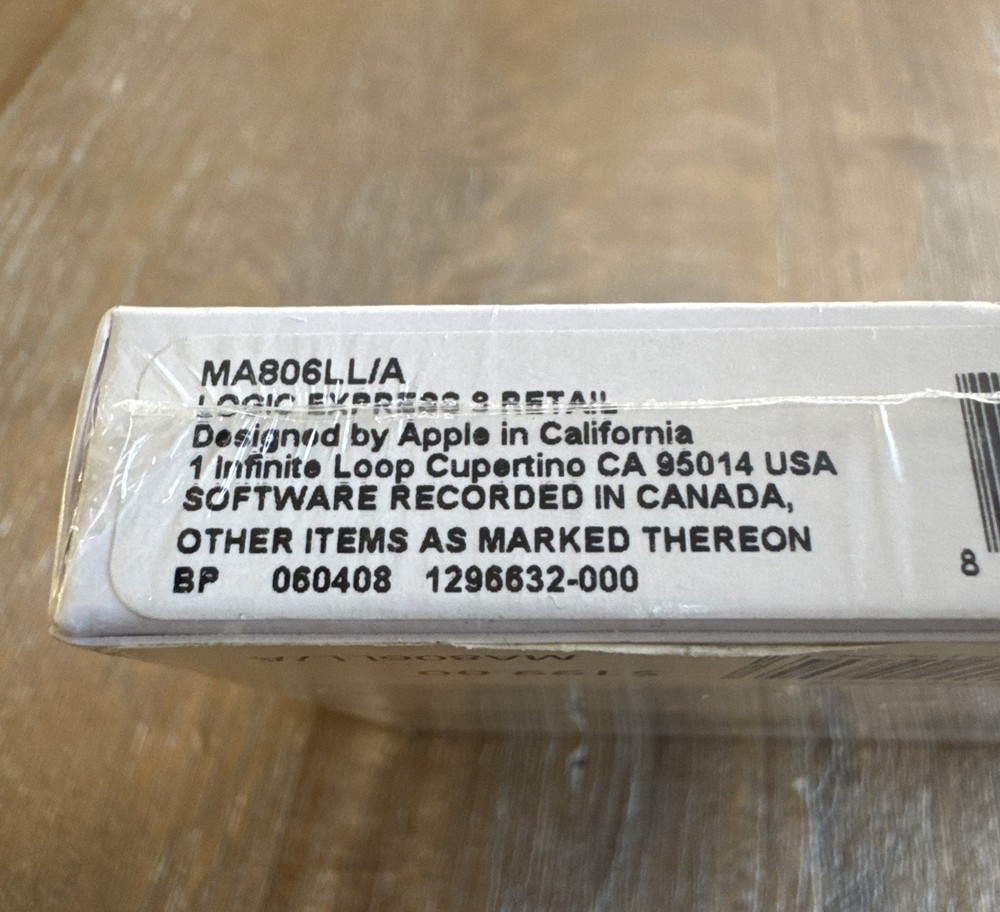 Apple Logic Express 8: Intel-based (Mac) retail key/Sealed