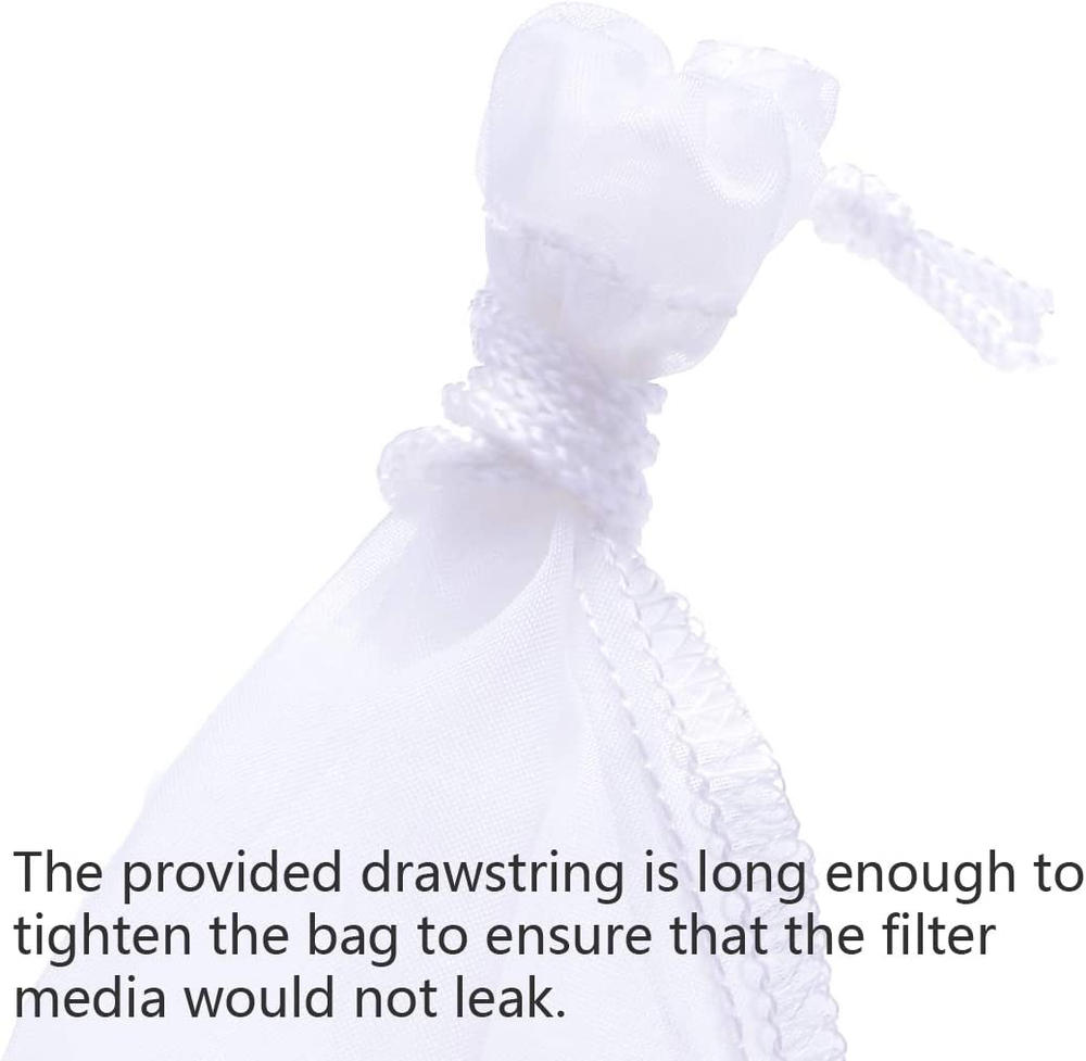 Media Filter Bag Aquarium Extra Fine,Reusable 180 Micron Drawstring Mesh Filter