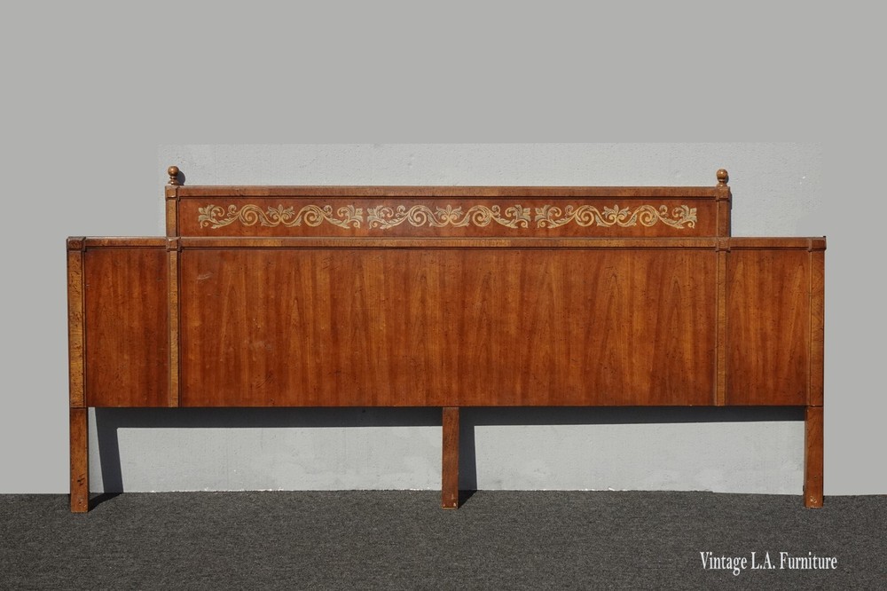 Vintage Mid Century Modern Brown Low Profile King Headboard