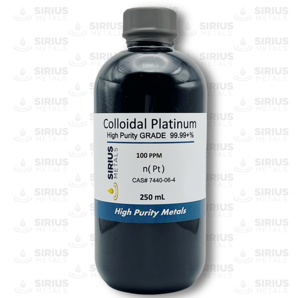 True Colloidal Platinum NanoParticles (PtNPs): 100 ppm - 250 mL in Plastic