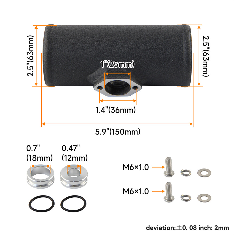 For Jetta Golf Beetle A4 MK4 1.8T Map Sensor Flange Black 2.5" Flange Adapter