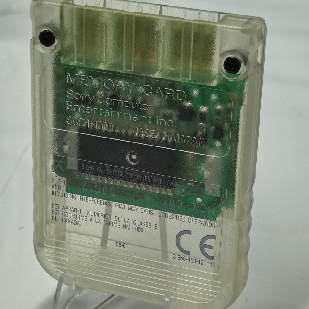 Official Sony PlayStation 1 Clear Authentic Memory Card SCPH-1020-Tested