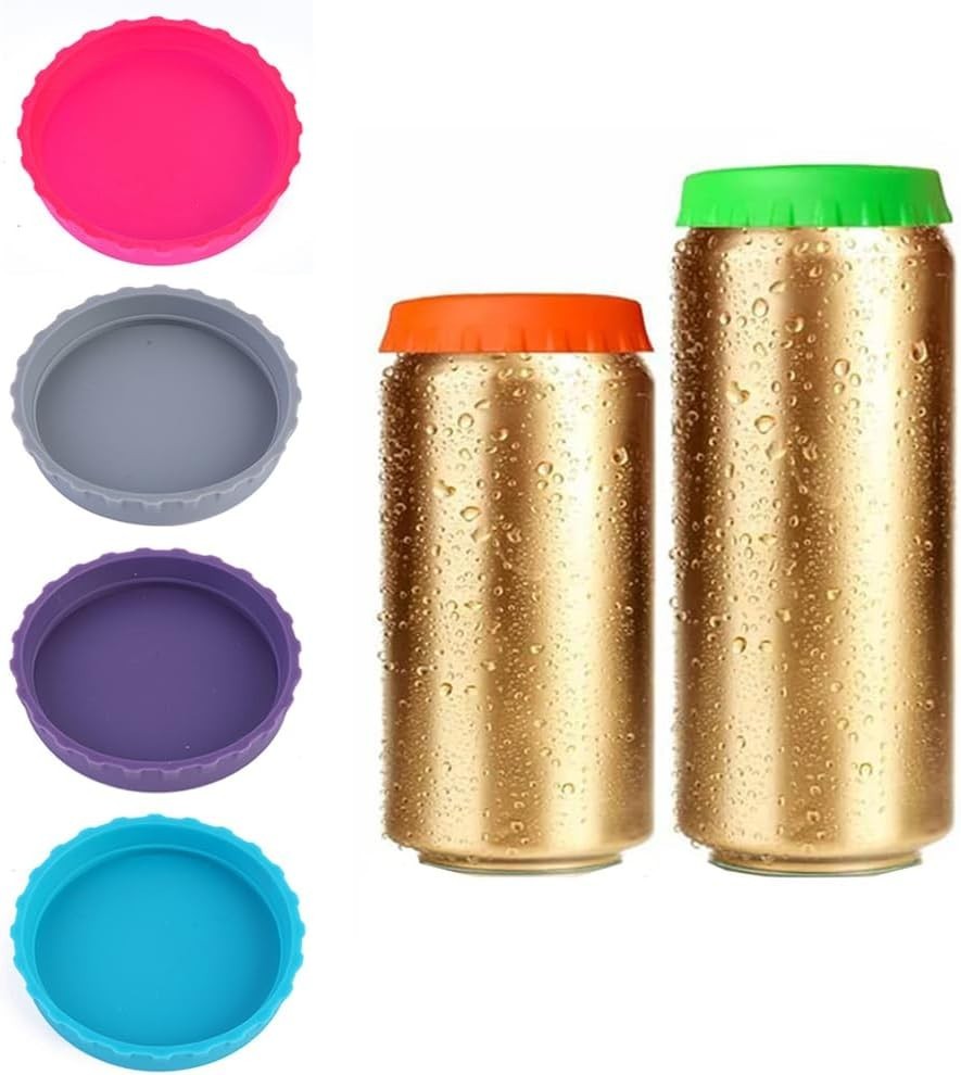 Multi-Purpose Reusable Silicone Can Covers | 6 Pack for All Beverage Sizes