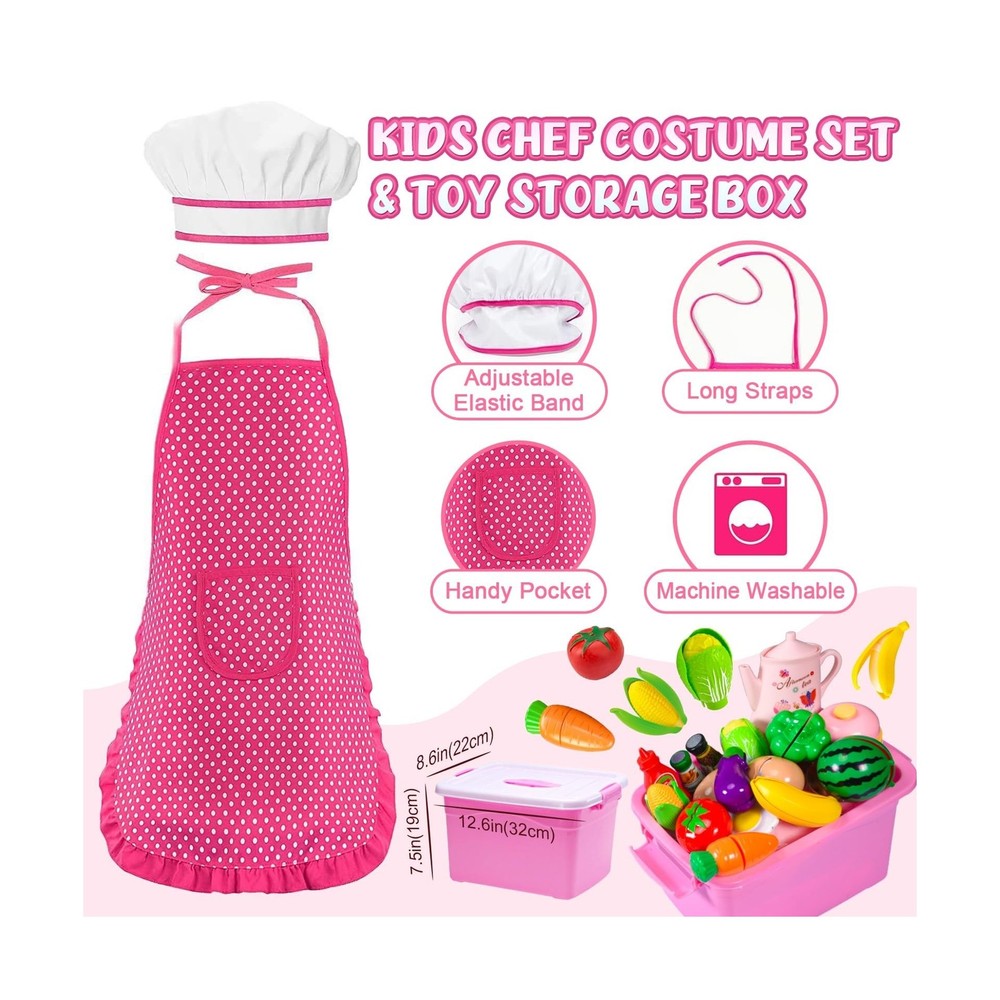 121Pcs Play Kitchen Accessories, Kids Kitchen Playset, Pretend Play... Fast Ship