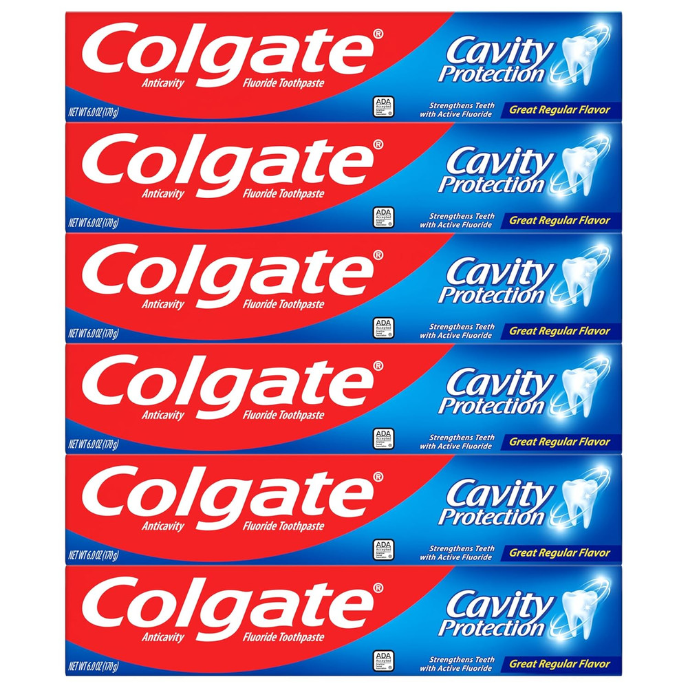 Colgate Cavity Protection Toothpaste with Fluoride, Minty Great Regular Flavor,