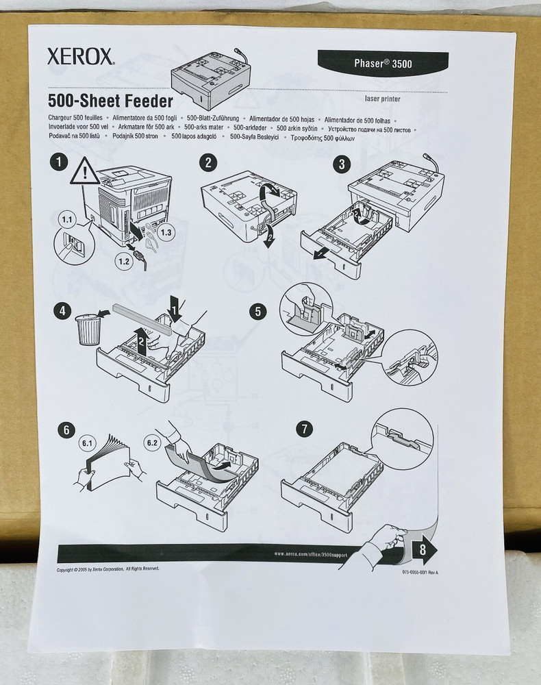 Xerox 500-Sheet Feeder for Phaser 3500 Laser Printer - New*