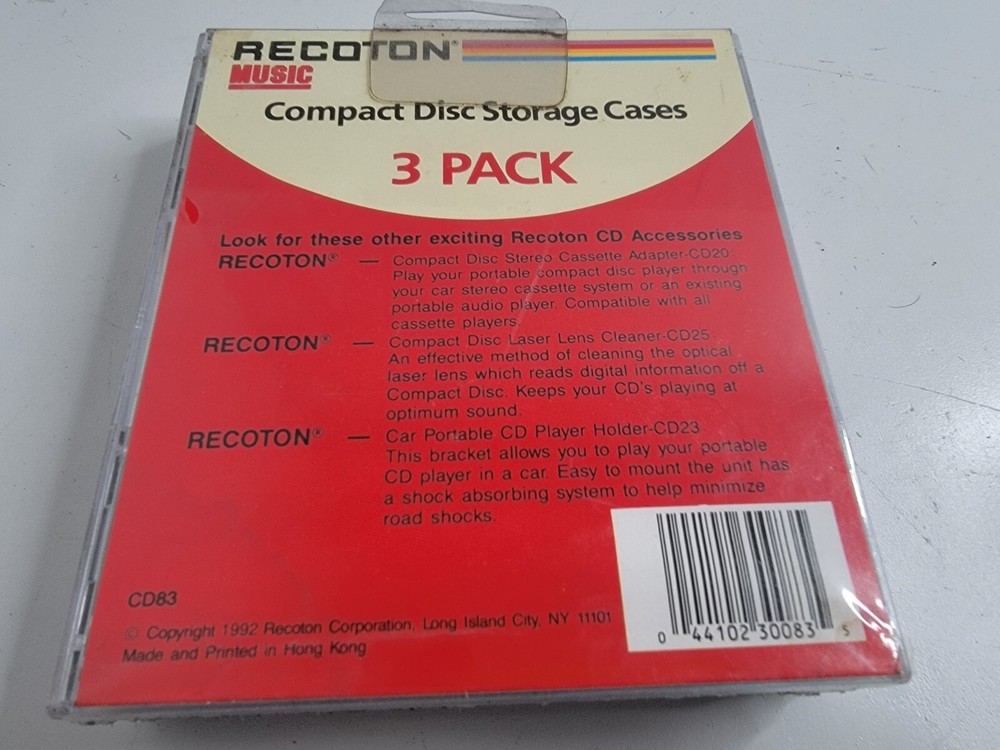 Recoton Compact Disc Storage Cases New Sealed 3-Pack Old Stock