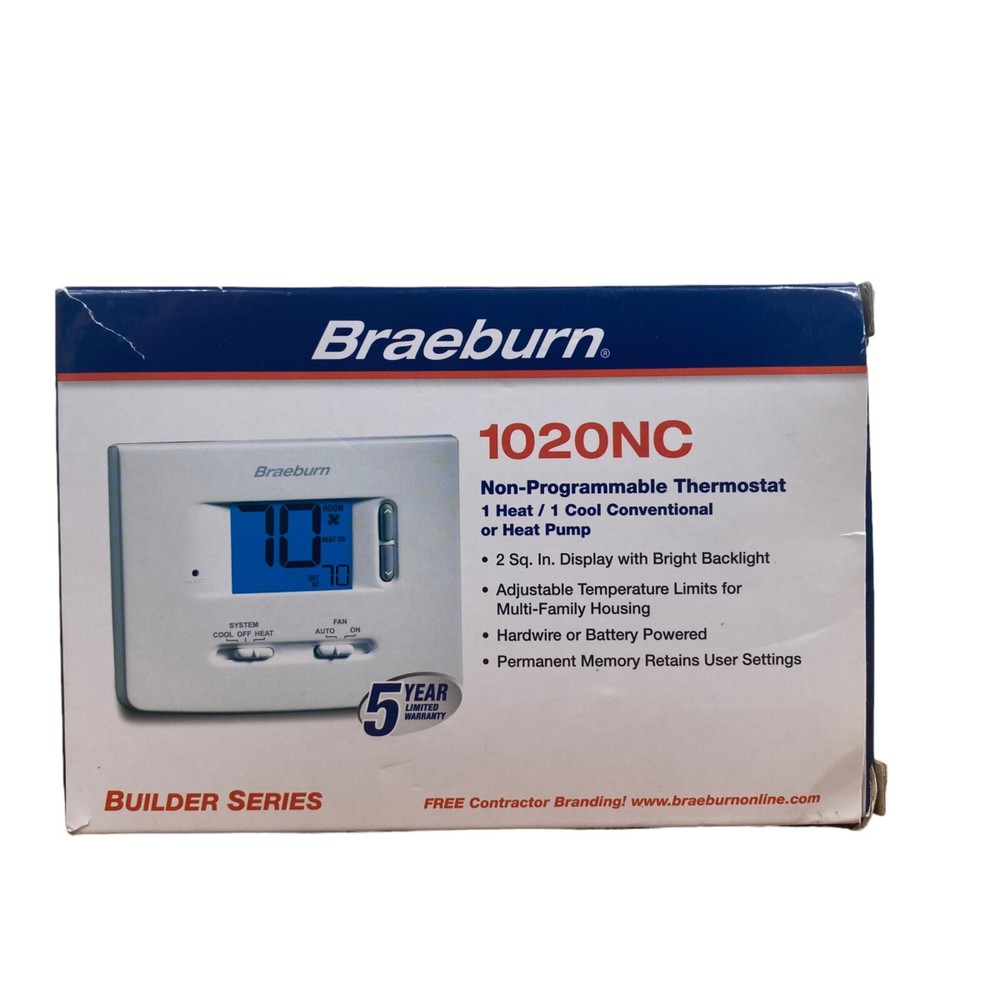 Braeburn 1220NC Digital Non-Programmable Thermostat - White