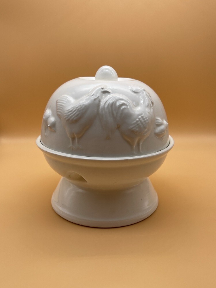 White Vintage Egg Cooker-4 Egg Holder
