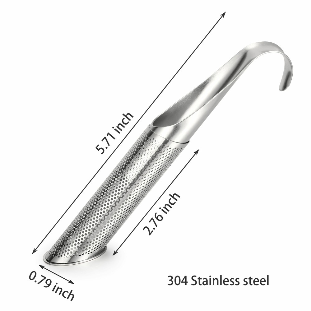 1/2x Tea Filter Pipe Shape Loose Leaf Diffuser Tea Strainer Steel Infuser Office
