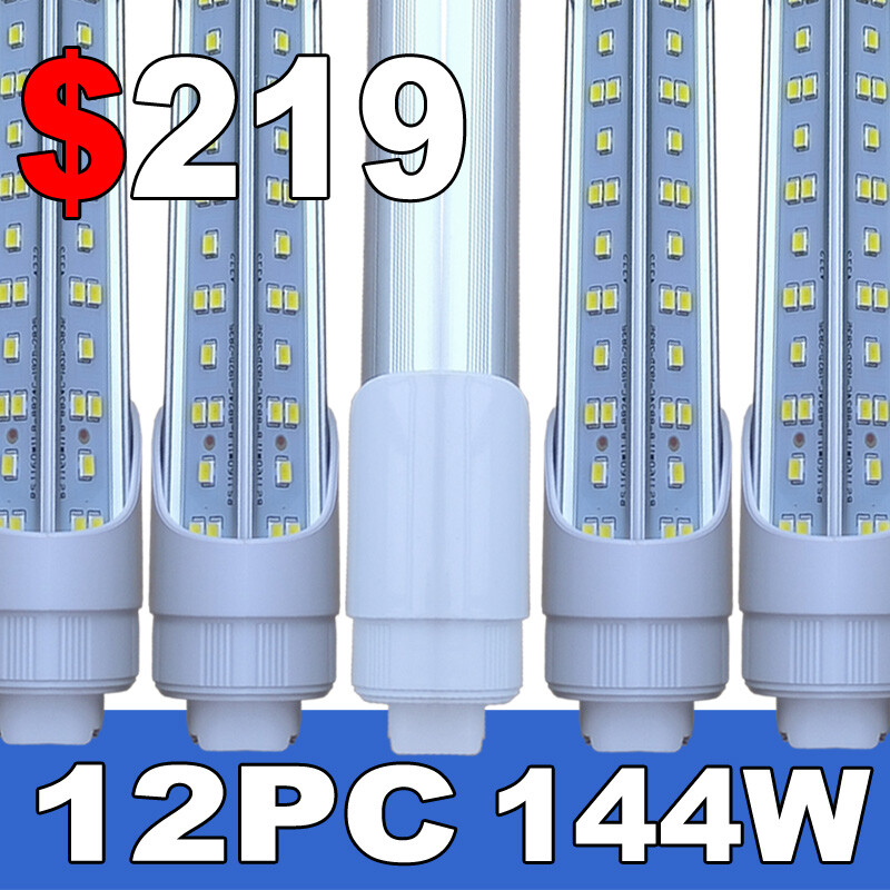 8FT LED Tube Light Bulbs HO Base T8 Rotatable 144W R17D 8 Foot LED Shop Light