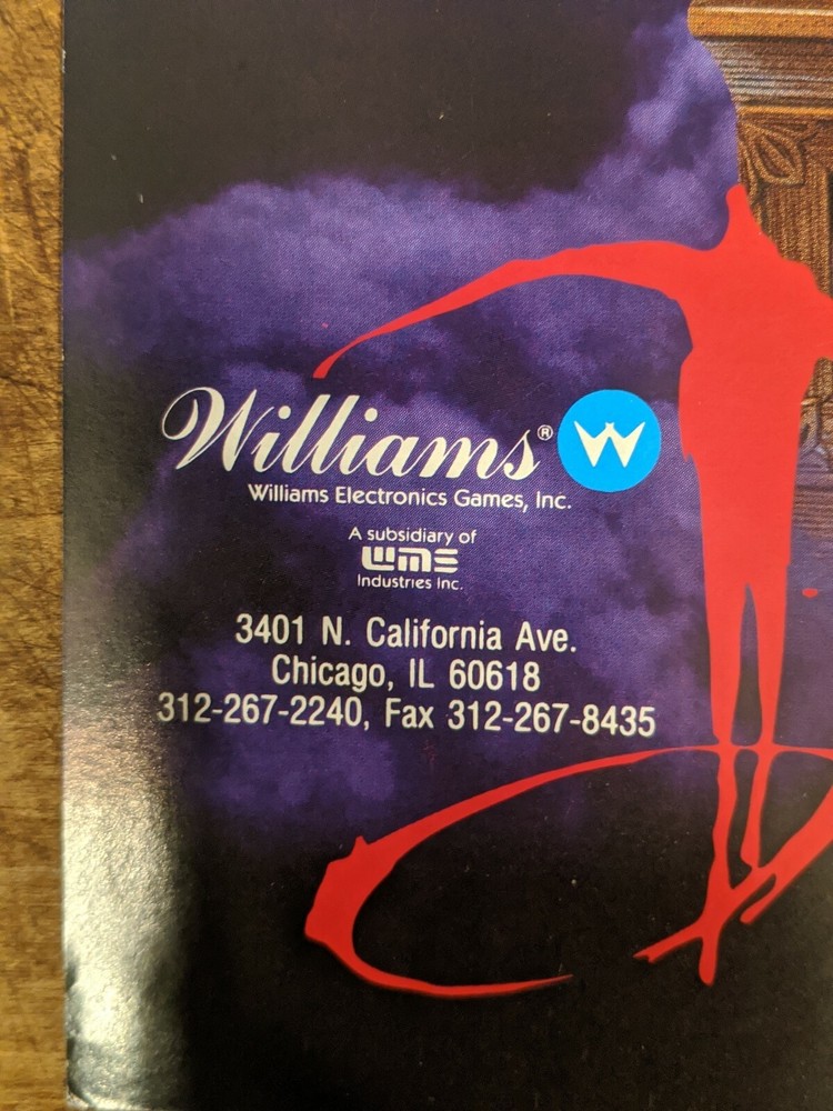 Williams Dracula Pinball Advertising Flyer 1993