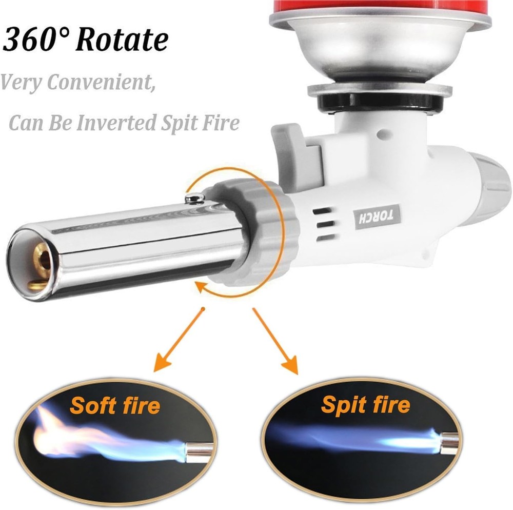 Compact Culinary Butane Torch - Adjustable Flame for Kitchen & DIY Projects