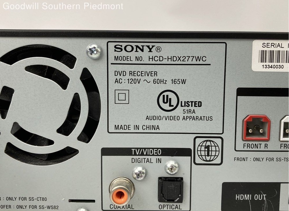 Sony HCD-HDX277WC DVD Receiver - Tested