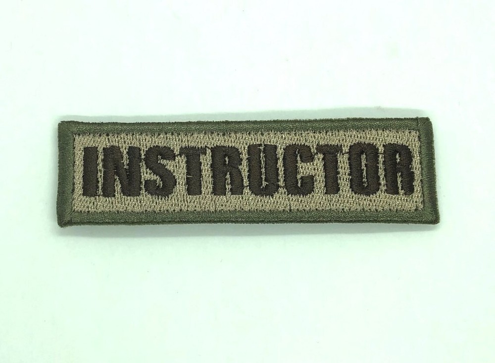 Instructor  patch Hook Fastener brown 3.75x1"