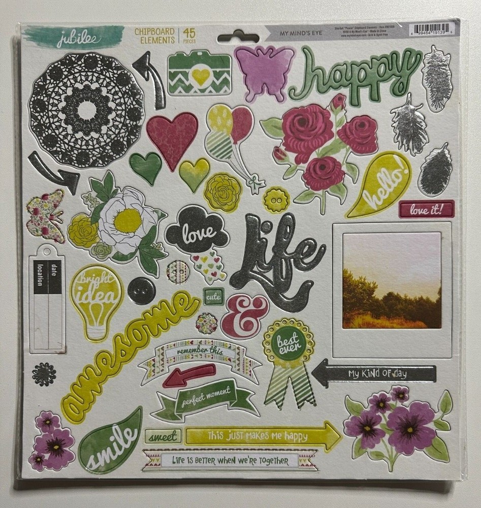My Mind's Eye 12 x 12 Chipboard Elements-Variations Available-You Choose