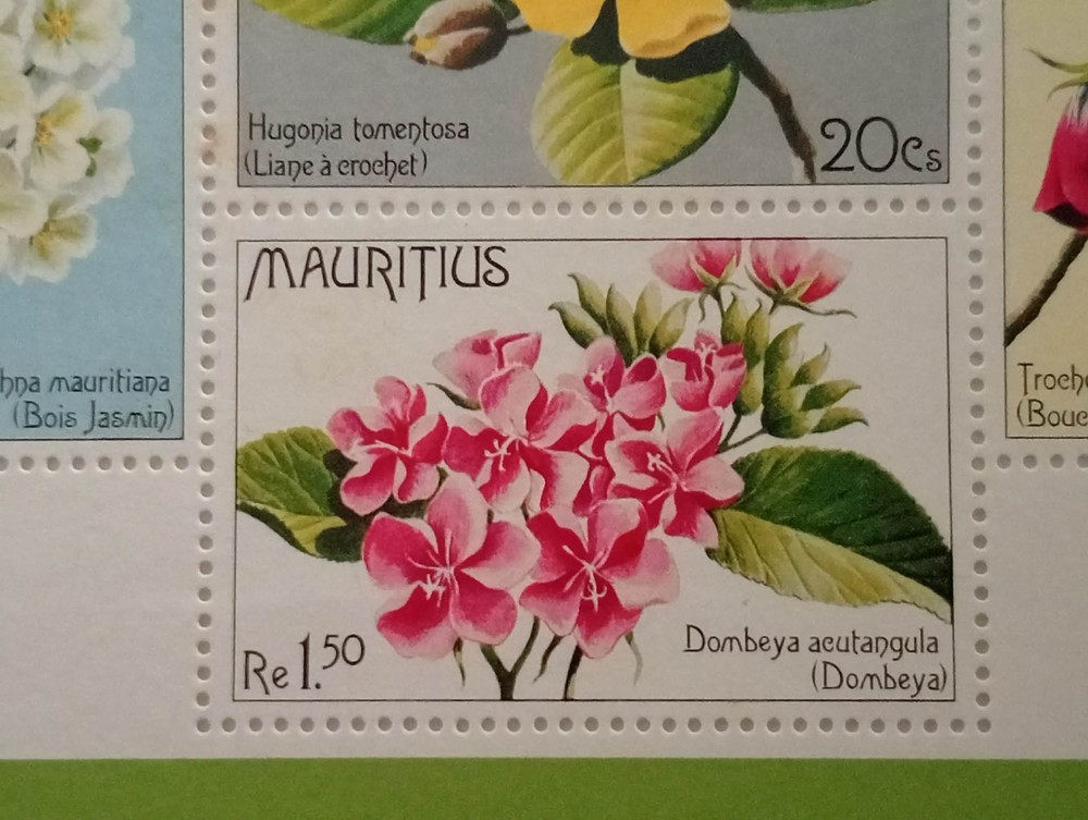 1977 - Mauritius "Flower Issue" Souvenir Sheet