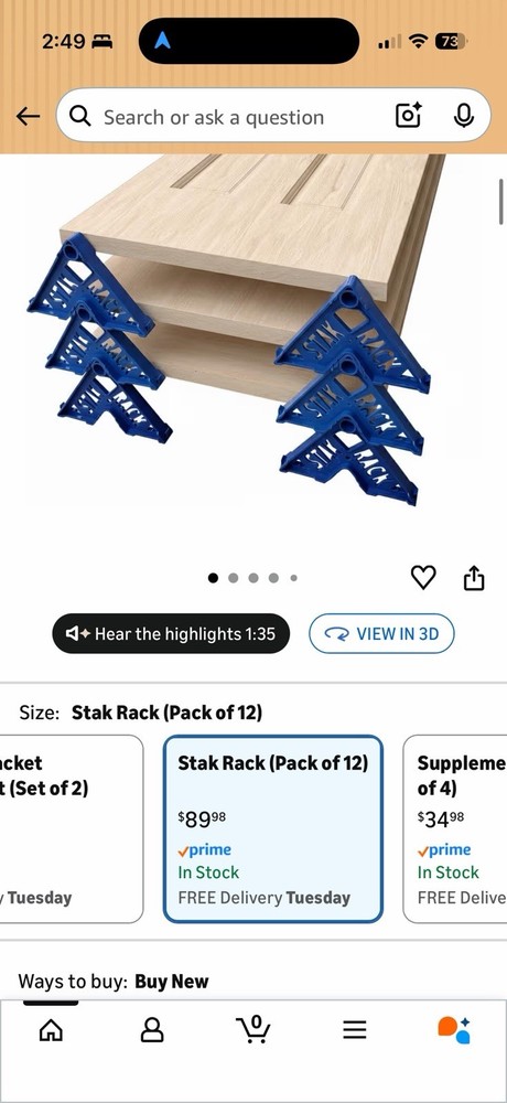 Stak Rack 6-in-1 Painter's Accessory Tool 12-Pack Blue Stacking Design