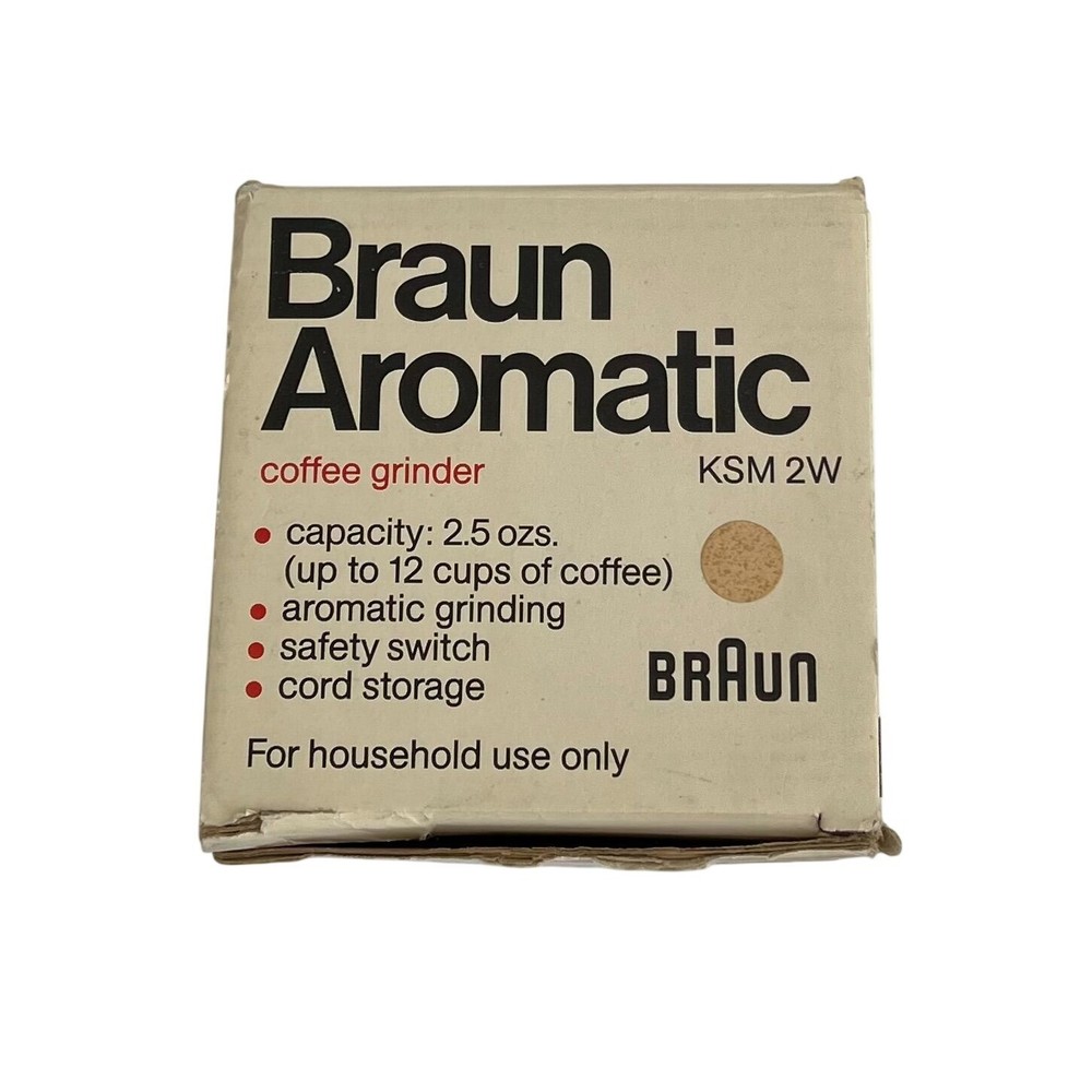 Braun KSM-2 Automatic Coffee Grinder 2.5oz Tested Working w/ Box