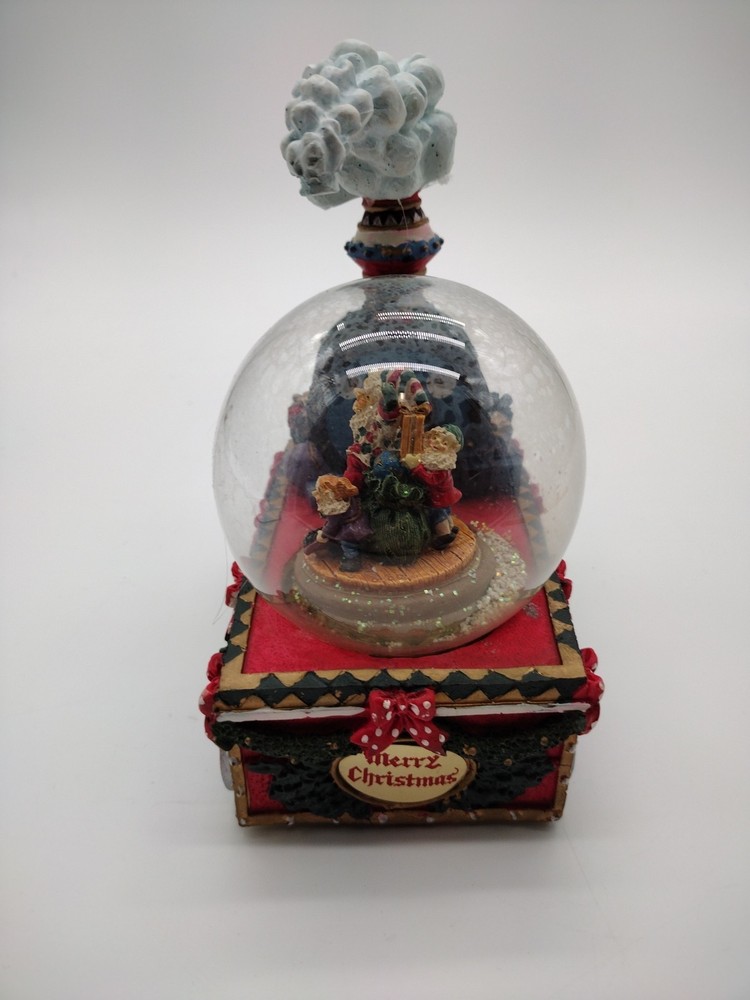 Santa Train Express Delivering Tree Musical Water Globe